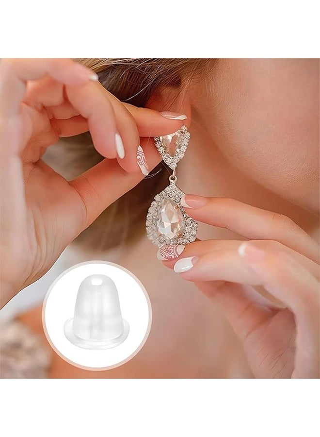 GNAFOTU 1200 Pcs Silicone Earring Backs, Earring Backings, Soft Clear Ear Safety Back Pads, Hypoallergenic Silicone Earrings Backs Stopper Replacement, Diameter 4mm - Image 3