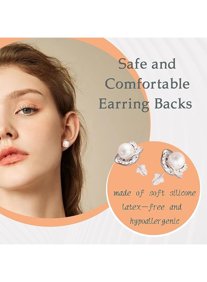 GNAFOTU 1200 Pcs Silicone Earring Backs, Earring Backings, Soft Clear Ear Safety Back Pads, Hypoallergenic Silicone Earrings Backs Stopper Replacement, Diameter 4mm - Image 2