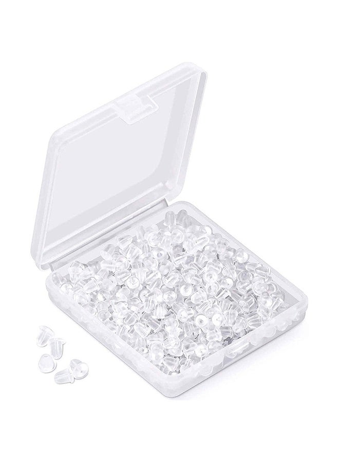 GNAFOTU 1200 Pcs Silicone Earring Backs, Earring Backings, Soft Clear Ear Safety Back Pads, Hypoallergenic Silicone Earrings Backs Stopper Replacement, Diameter 4mm - Image 1