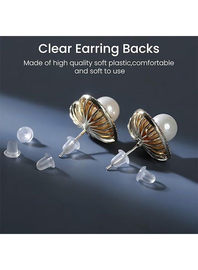 GNAFOTU 1200 Pcs Silicone Earring Backs, Earring Backings, Soft Clear Ear Safety Back Pads, Hypoallergenic Silicone Earrings Backs Stopper Replacement, Diameter 4mm - Image 5