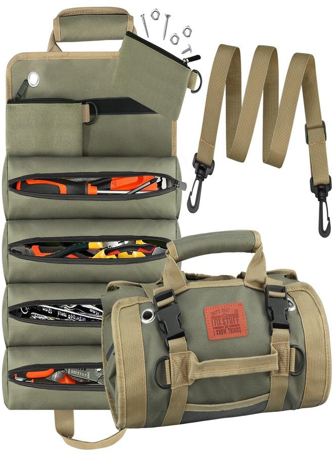 Fairooth Gift for Dad Tool Bag Gift for Men That's What I Do I Fix Stuff and I know Things Roll up Tool Bag Organizer Large Heavy Duty Tools Storage Carrier for Men Dad Father's Day Christmas Gifts - Image 1