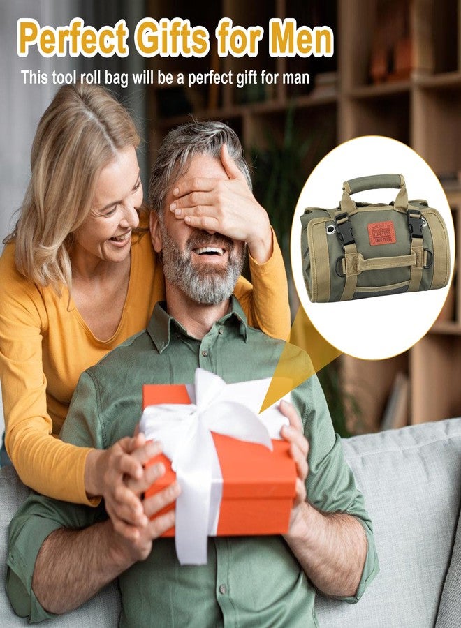 Fairooth Gift for Dad Tool Bag Gift for Men That's What I Do I Fix Stuff and I know Things Roll up Tool Bag Organizer Large Heavy Duty Tools Storage Carrier for Men Dad Father's Day Christmas Gifts - Image 5