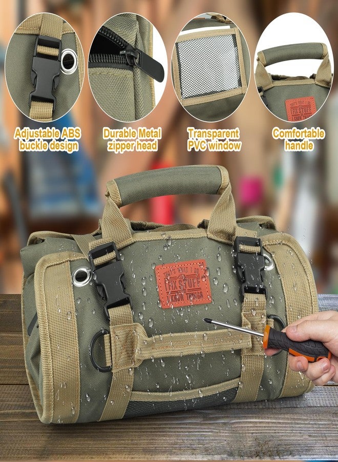 Fairooth Gift for Dad Tool Bag Gift for Men That's What I Do I Fix Stuff and I know Things Roll up Tool Bag Organizer Large Heavy Duty Tools Storage Carrier for Men Dad Father's Day Christmas Gifts - Image 4