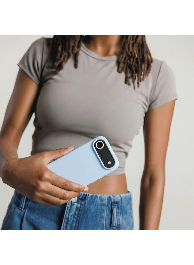 Mobcos Mobcos iPhone 17 Air Sky Blue Elite Logo Mobcos iPhone 17 Air Sky Blue Elite Logo Premium Silicone Magnetic Wireless Charging Case for iPhone | Silky Soft Touch | Military-Grade Shockproof Protection | Strong Magnetic Compatibility | Luxury Slim Cover  | Best Price UAE