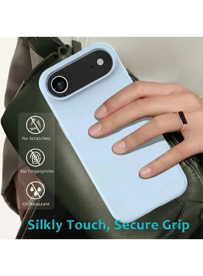 موبكوس جراب Mobcos iPhone 17 Air Sky Blue Elite Logo المصنوع من السيليكون الفاخر، مزود بخاصية الشحن اللاسلكي المغناطيسي | ملمس ناعم كالحرير | حماية فائقة ضد الصدمات بمعايير عسكرية | توافق مغناطيسي قوي | غطاء أنيق وفاخر