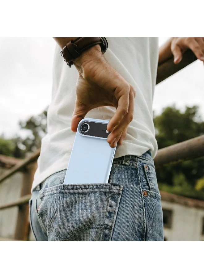 Mobcos Mobcos iPhone 17 Air Sky Blue Elite Logo Mobcos iPhone 17 Air Sky Blue Elite Logo Premium Silicone Magnetic Wireless Charging Case for iPhone | Silky Soft Touch | Military-Grade Shockproof Protection | Strong Magnetic Compatibility | Luxury Slim Cover  | Best Price UAE