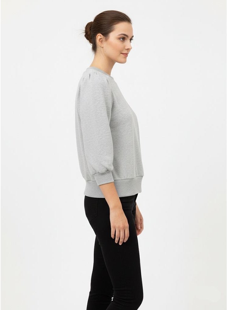 mango co. Long-Sleeve Puff-Shoulder Sweatshirt – Soft Knit Crewneck Top for Everyday Wear - Image 2