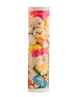 Toy storage storage box for stuffed animals and plush toys, transparent cylinder for displaying children's toys, large storage capacity, suitable for teddy bears and dolls, height 1.6 meters