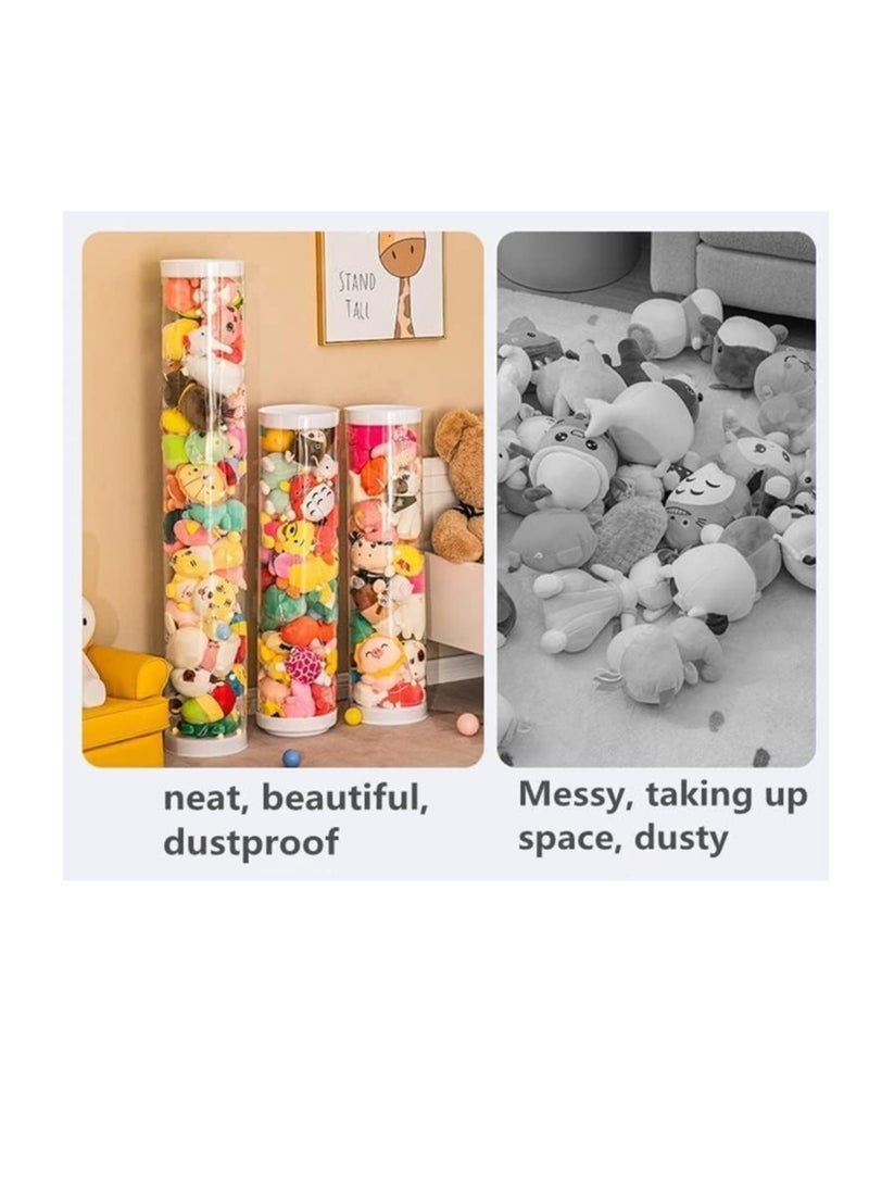 Generic - Toy storage storage box for stuffed animals and plush toys, transparent cylinder for displaying children's toys, large storage capacity, suitable for teddy bears and dolls, height 1.6 meters - Image 1