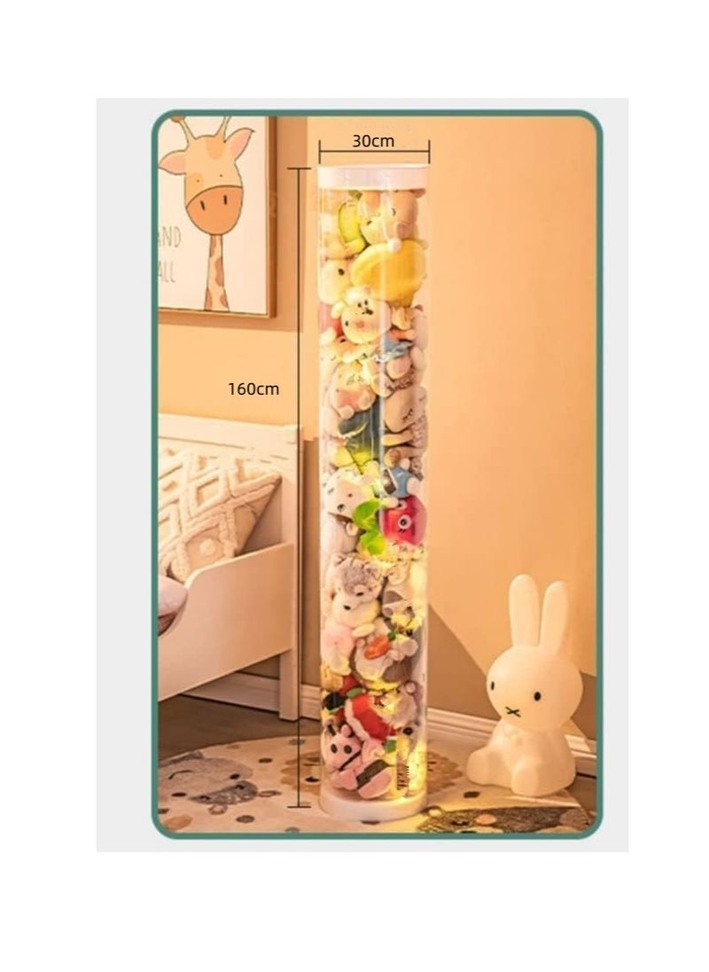 Generic - Toy storage storage box for stuffed animals and plush toys, transparent cylinder for displaying children's toys, large storage capacity, suitable for teddy bears and dolls, height 1.6 meters - Image 1