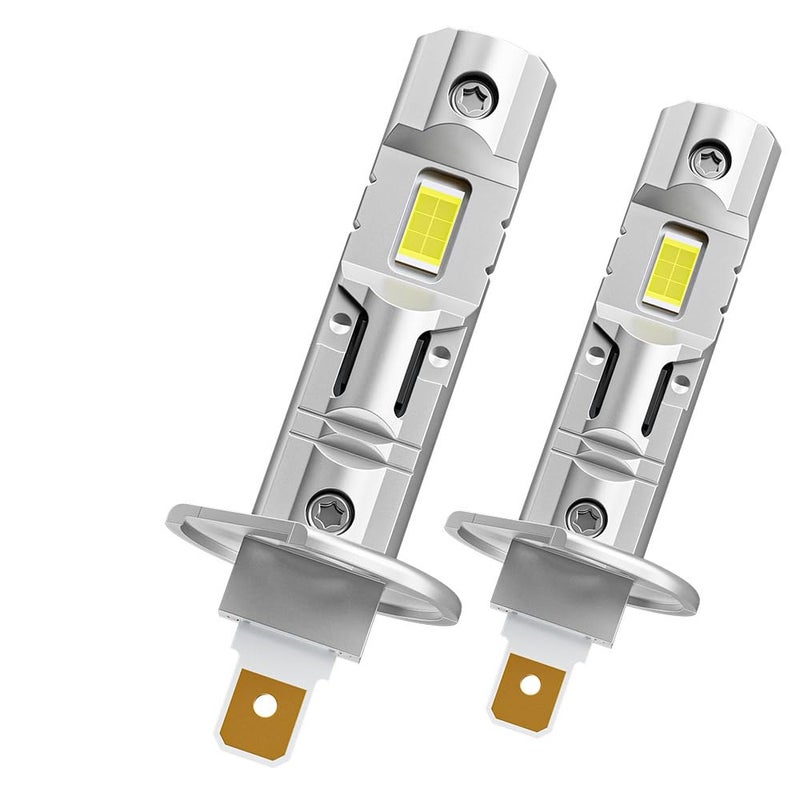 NOVCAPAR H1 led bulbs for projector,1:1 Mini Size Plug and Play,Hi and Low Beam,Fanless Fog Light Bulb,24000LM +600% Brightness,6500K Cool White,Fog Light Bulbs,Pack of 2