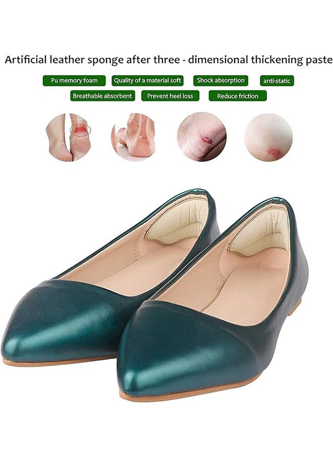 Generic - 4 Pairs Heel Cushion Pad Shoe Grips Liner Insert for Shoes, Inserts Liners Non-Loose Shoes,Anti Wear and Foot Protection Sponge with High Heels Preventing Slipping and Rubbing (Black & Beige) - Image 1