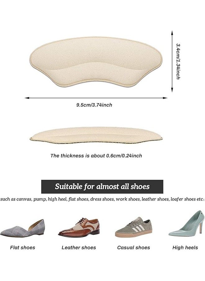 Generic - 4 Pairs Heel Cushion Pad Shoe Grips Liner Insert for Shoes, Inserts Liners Non-Loose Shoes,Anti Wear and Foot Protection Sponge with High Heels Preventing Slipping and Rubbing (Black & Beige) - Image 1