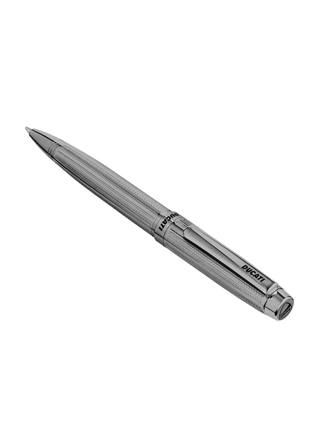 دوكاتي Cardio Gunmetal Plated Stainless Steel Twist Ballpoint Pen for Men, Blue Ink