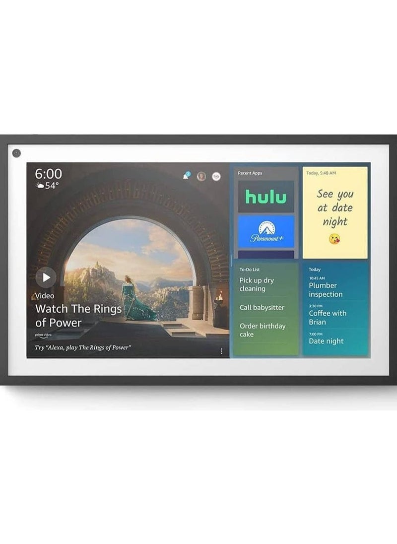 ECHO - Echo Show 15 with Alexa 15.6-inch HD Touch Display Wireless Wi-Fi and Bluetooth Connectivity Built-in Microphone Dual 1.6-inch Full-Range Speakers 5MP Camera Wall Mount Latest Version - Black - Image 1