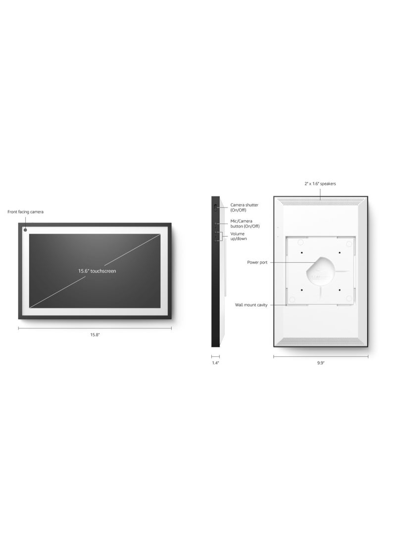 ECHO - Echo Show 15 with Alexa 15.6-inch HD Touch Display Wireless Wi-Fi and Bluetooth Connectivity Built-in Microphone Dual 1.6-inch Full-Range Speakers 5MP Camera Wall Mount Latest Version - Black - Image 1