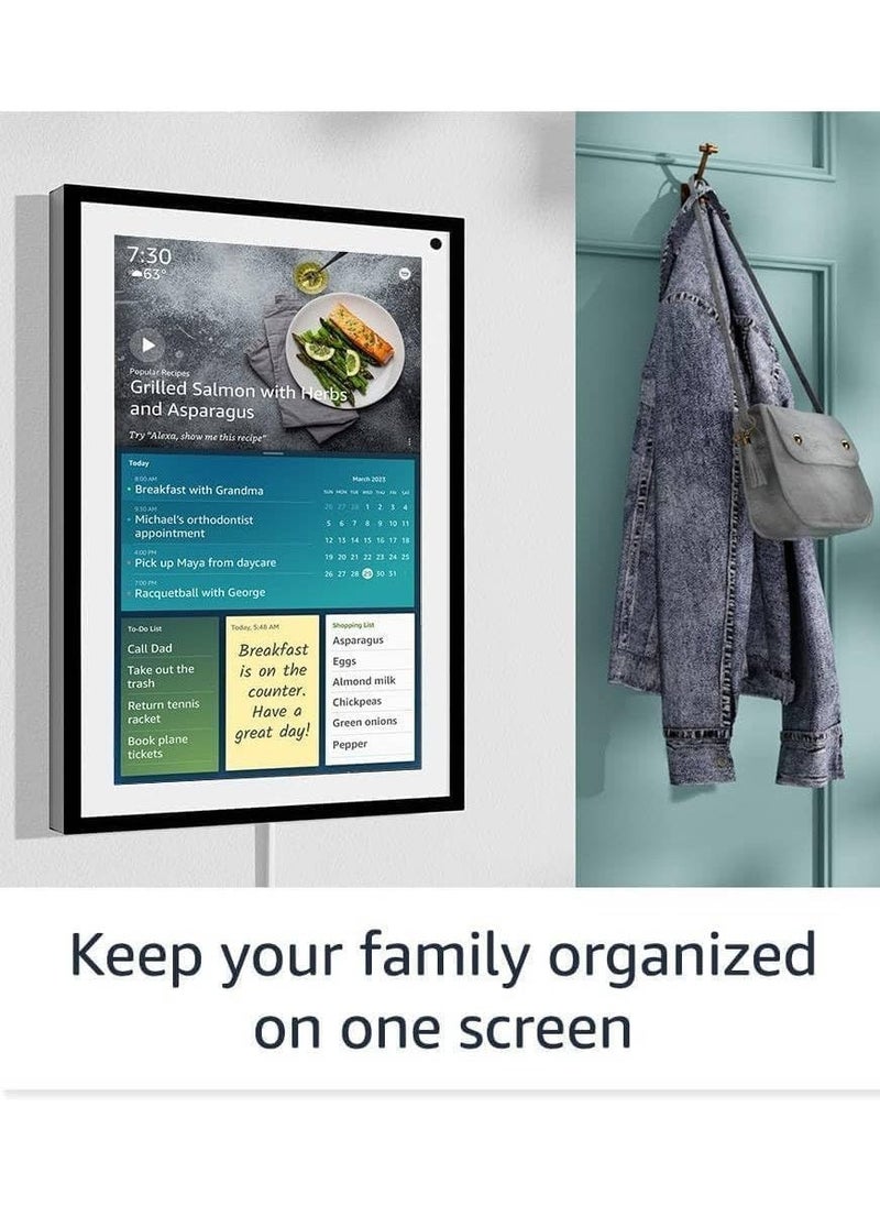 ECHO - Echo Show 15 with Alexa 15.6-inch HD Touch Display Wireless Wi-Fi and Bluetooth Connectivity Built-in Microphone Dual 1.6-inch Full-Range Speakers 5MP Camera Wall Mount Latest Version - Black - Image 1