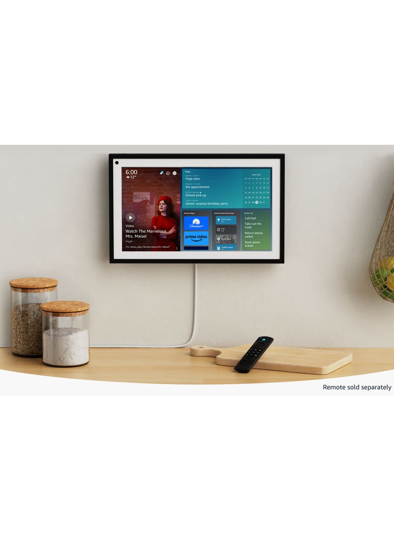 ECHO - Echo Show 15 with Alexa 15.6-inch HD Touch Display Wireless Wi-Fi and Bluetooth Connectivity Built-in Microphone Dual 1.6-inch Full-Range Speakers 5MP Camera Wall Mount Latest Version - Black - Image 1