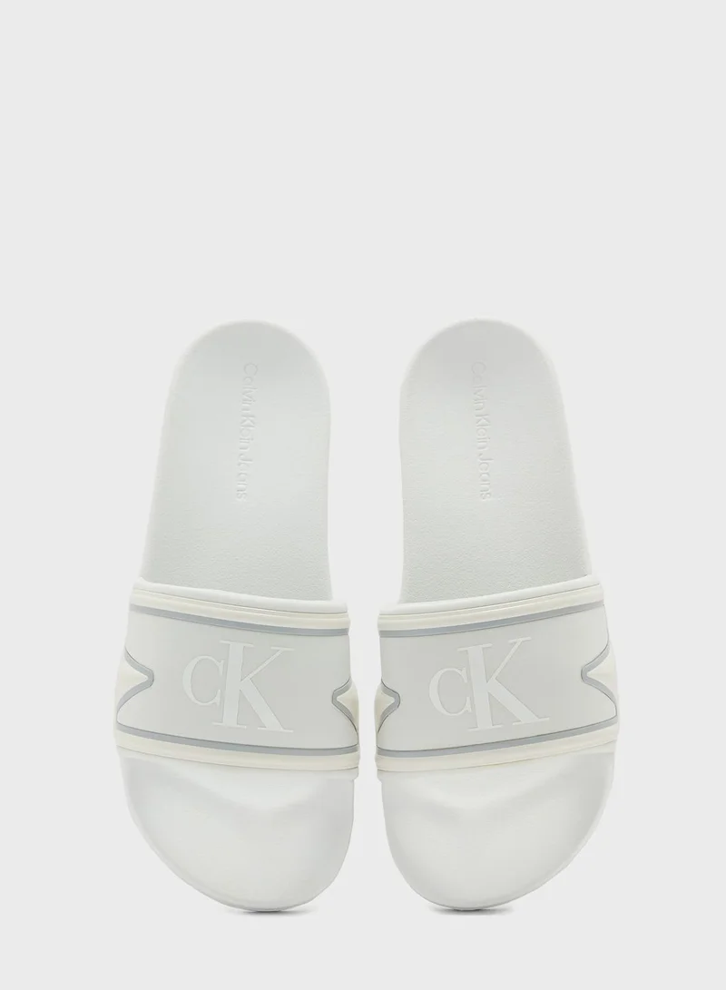 Calvin Klein Jeans Logo Print Slides