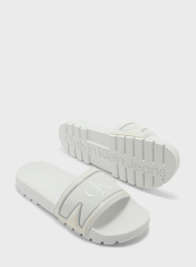 Calvin Klein Jeans Logo Print Slides