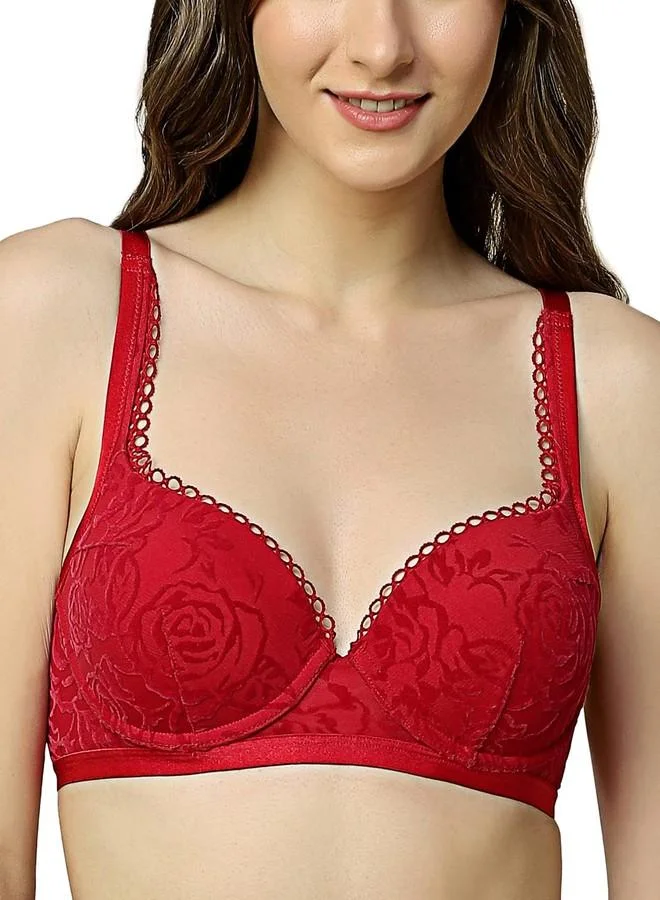 ترايامف Triumph International Women's Polyamide Wired Casual Padded Bra (123I442_Red_38C)