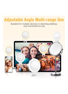 KASTWAVE Ring Light, 3 Light Mode Selfie Light Rechargeable for Zoom Meetings Large Capacity Battery Portable 60 LED Adjustable Brightness Clip, for Phone, for iPad, Laptop, for Makeup, Photography, Vlog  - Image 4