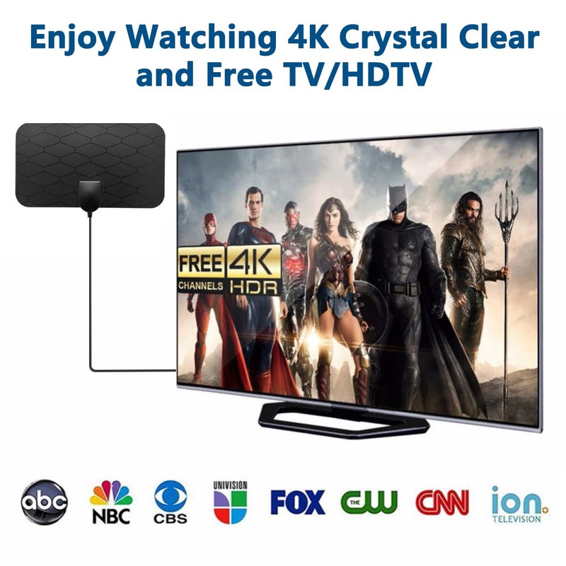 XIANGLYO TV Antenna Indoor Digital Antenna,Portable TV Antenna for Local Channels,360Â°Reception,Support 4K 1080p Smart Television with Amplifier Signal Booster for Free Channels - Image 2