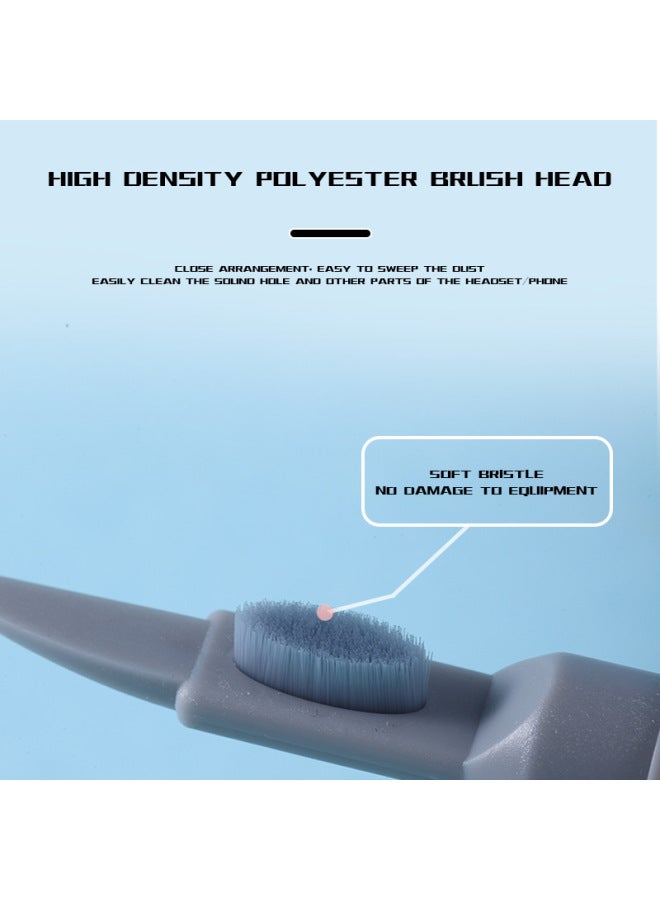 Multifunctional Cleaning Brush Laptop Dust Cleaning Tool Suit Small Brush Headset Cleaning Pen Mobile Phone Hole-Color:Q1pro-5in1_cleaning Pen/gray White-pearl Bag  - Image 3