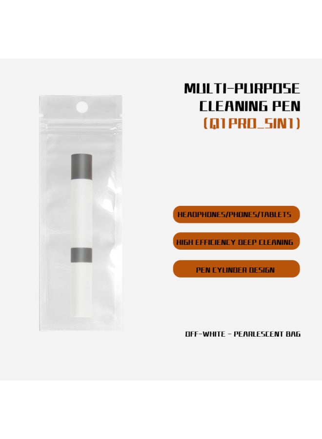 Multifunctional Cleaning Brush Laptop Dust Cleaning Tool Suit Small Brush Headset Cleaning Pen Mobile Phone Hole-Color:Q1pro-5in1_cleaning Pen/gray White-pearl Bag  - Image 1