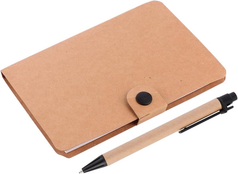 DOITOOL Sticky Memo Pad Set with Kraft Paper Cover, Multifunctional Self-Stick Notes and Index Label Tabs for Office and School Organization, Khaki - Image 1