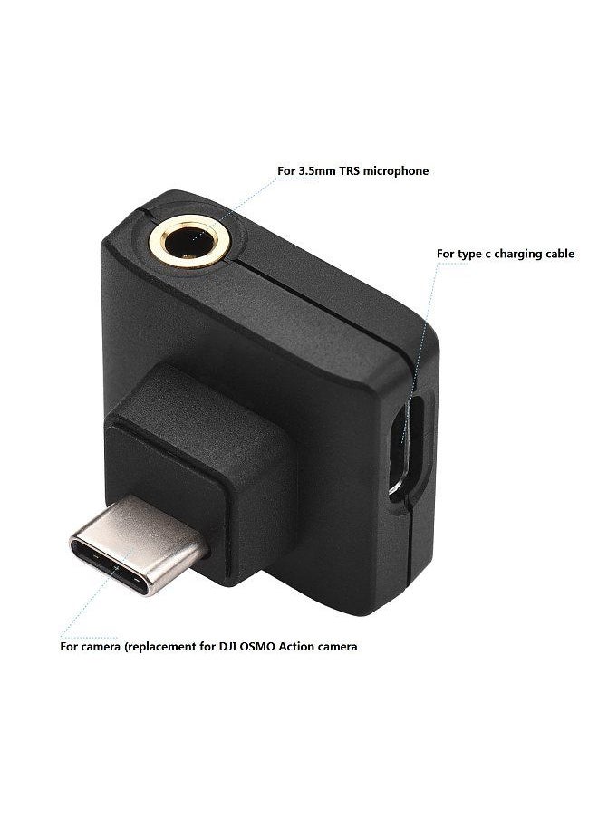 BOYA - BOYA  BY-OA1 Mini Audio Adapter with 3.5mm TRS Microphone Port Type-C Charging Port Replacement for DJI OSMO Action - Image 1