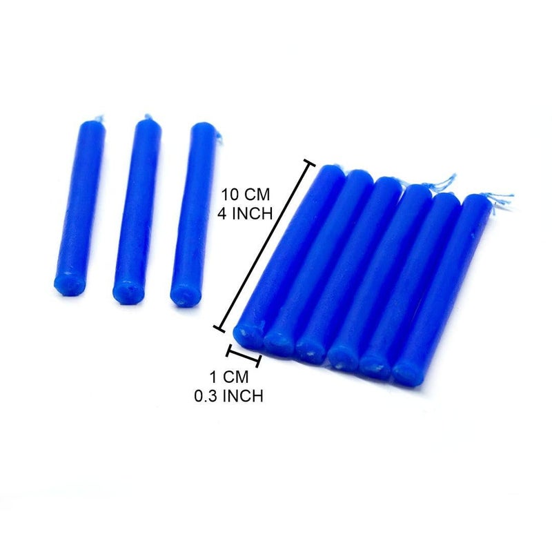 VrindaÂ® Set of 20-4" Mini Chime Ritual Spell Unscented Taper Candles â€“ Ideal for Chime/Altar/Spell Work (Blue) - Image 2