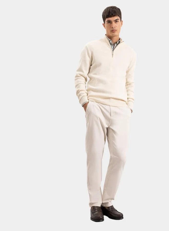 ديفاكتو Regular Fit Hight Neck with Zipper Knit Sweater by Styli