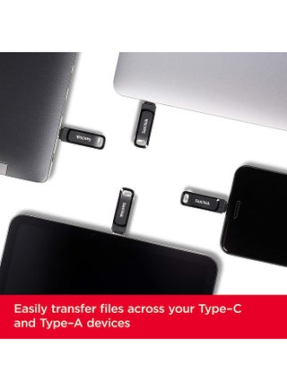 128GB Ultra Dual Drive Go USB 3.2 Gen 1 Read Speed 400 MBps Type-C Flash Drive, Black,smartphone tablets and macs - SDDDC3-128G-G46 128 GB - view 2