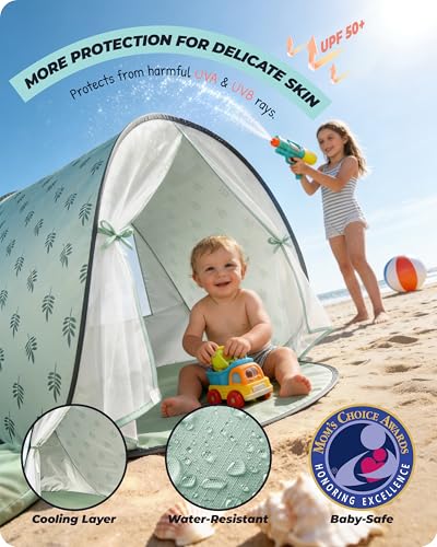 WEMOH Baby Beach Tent, 2026 Upgrade Pop Up UPF 50+ UV Protection Sun Shelter Canopy with Mosquito Net Portable Outdoor Shade Summer Essentials for Babies & Toddlers - Image 2