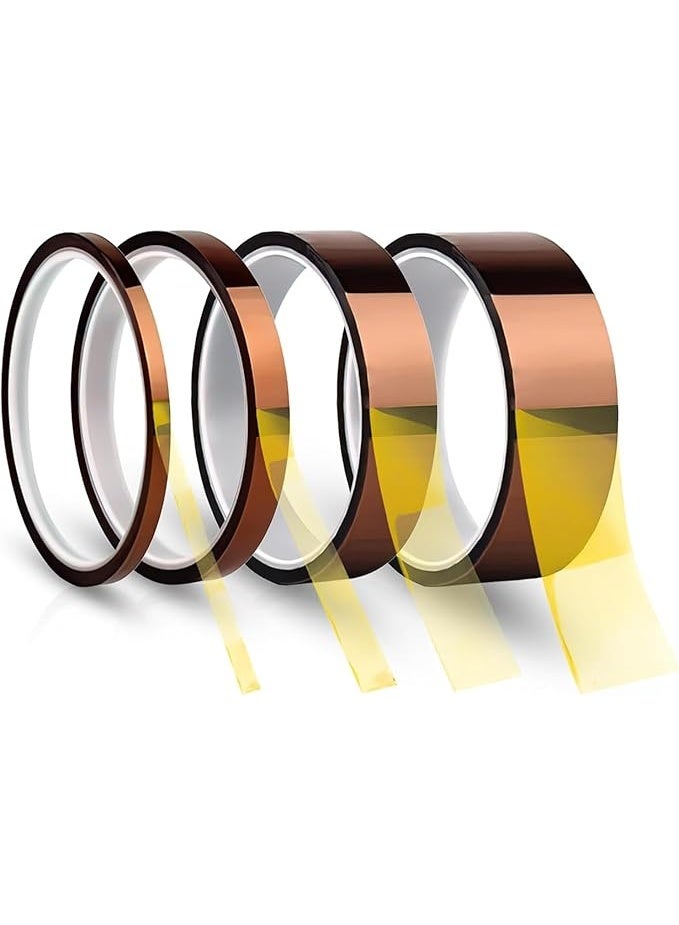 erorex Heat Tape, 4 Pcs High Temperature Polyimide Tape, Heat Resistant Tape for Sublimation, Heat Transfer, High Temp Masking, 3D Printing, Soldering, Electrical Applications (Brown) - Image 1