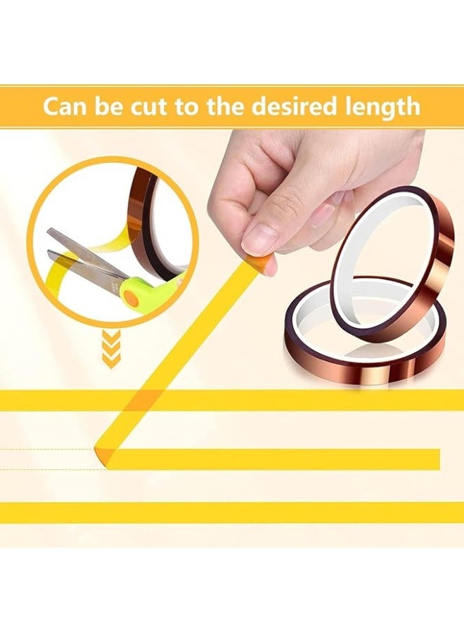 erorex Heat Tape, 4 Pcs High Temperature Polyimide Tape, Heat Resistant Tape for Sublimation, Heat Transfer, High Temp Masking, 3D Printing, Soldering, Electrical Applications (Brown) - Image 3