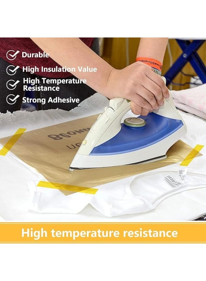 erorex Heat Tape, 4 Pcs High Temperature Polyimide Tape, Heat Resistant Tape for Sublimation, Heat Transfer, High Temp Masking, 3D Printing, Soldering, Electrical Applications (Brown) - Image 4