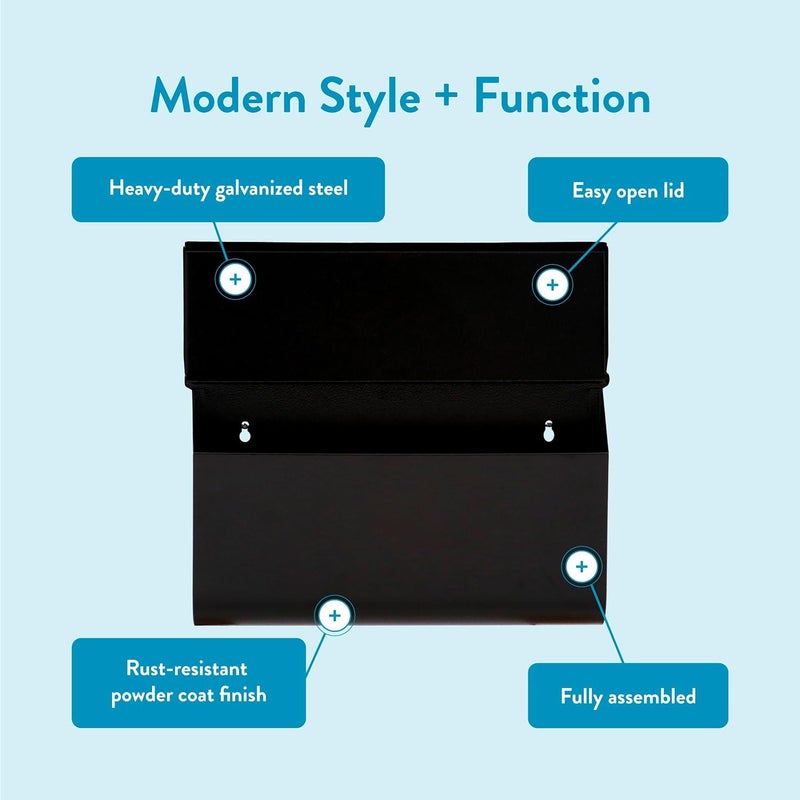 ARCHITECTURAL MAILBOXES Woodlands™ Wall-Mounted Mailbox for Outside, Rust-Resistant Galvanized Steel Metal Medium Mail Box, White Modern Wall Mailbox - Image 4