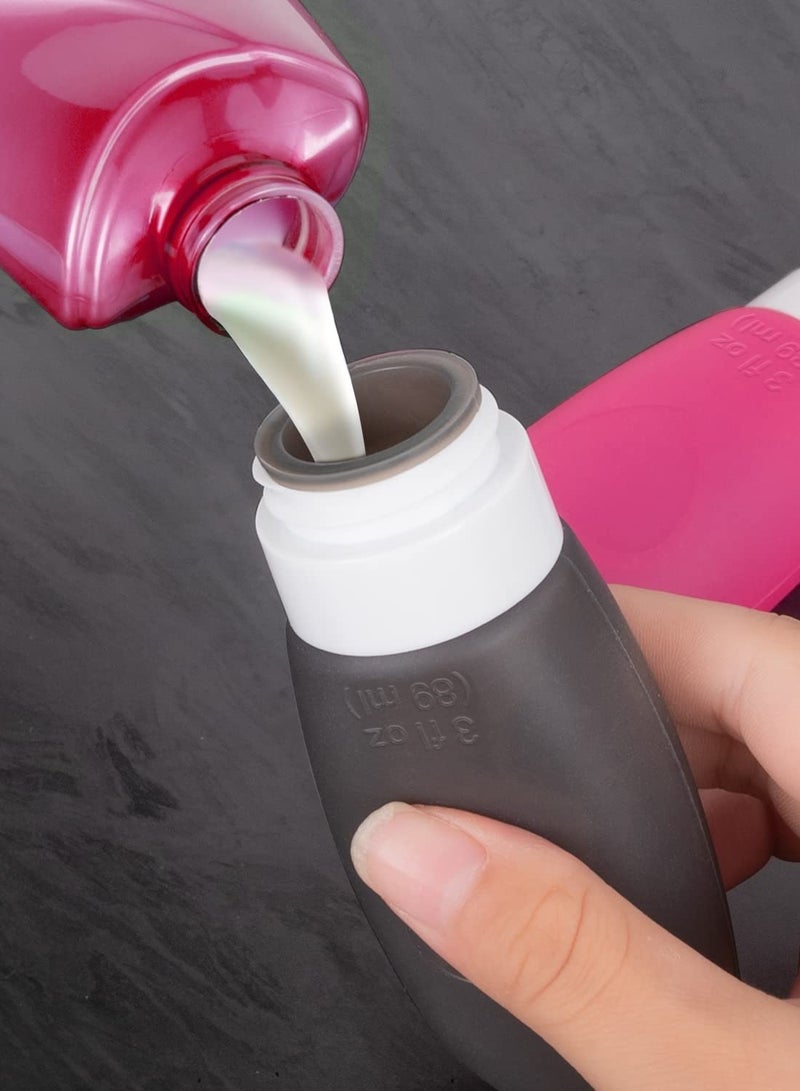 SOLARAE Travel Bottles Silicone Travel Size Liquid Containers Empty Squeeze Tubes Refillable Traveling Accessories for Shampoo Cosmetic Conditioner Lotions Creams Soap 3 OZ - Image 3