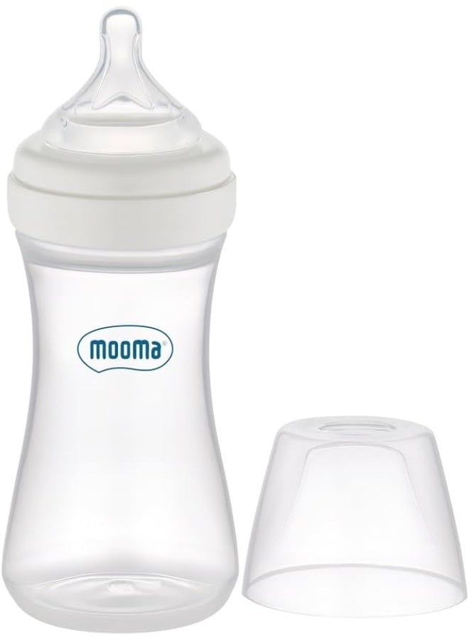 زجاجة رضاعة Mooma Kindy للأطفال سعة 250 مل مع صمام مضاد للمغص، خالية من مادة BPA، عنق واسع، تدفق متوسط (6–18 شهرًا). - Image 4