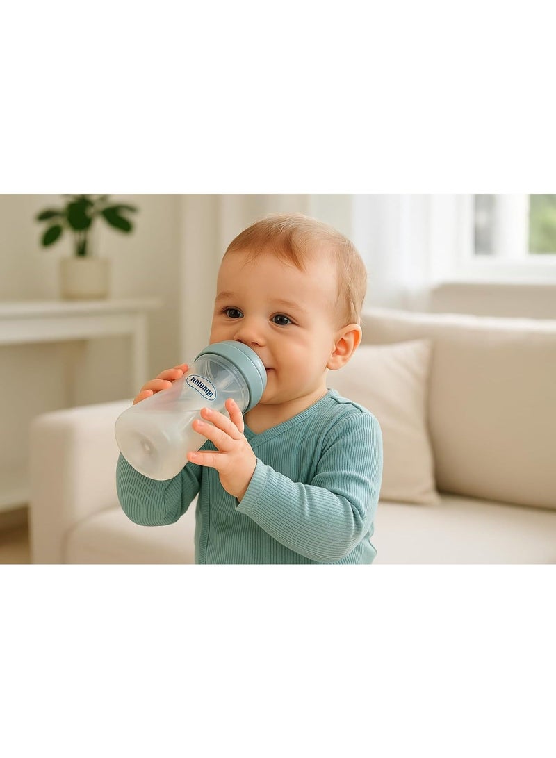 زجاجة رضاعة Mooma Kindy للأطفال سعة 250 مل مع صمام مضاد للمغص، خالية من مادة BPA، عنق واسع، تدفق متوسط (6–18 شهرًا). - Image 5