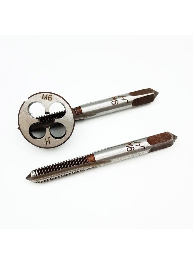 Acdeyaca Metric Hand Tap and Die Set, M6 X 1 Thread Tap and Round Die, 2 Right Hand Straight Taps & 1 Die (M6X1) - Image 2