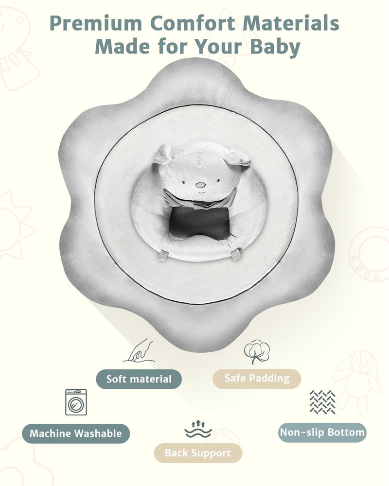 suihuooo 3-in-1 Baby Play Mat, Baby Seats for Infants for Sitting Up, Tummy Time Mat with 5 Detachable Toys, Baby Activity Gym & Playmats for Babies 0-6 6-12 Months, Newborn Baby Shower Gifts - Image 4