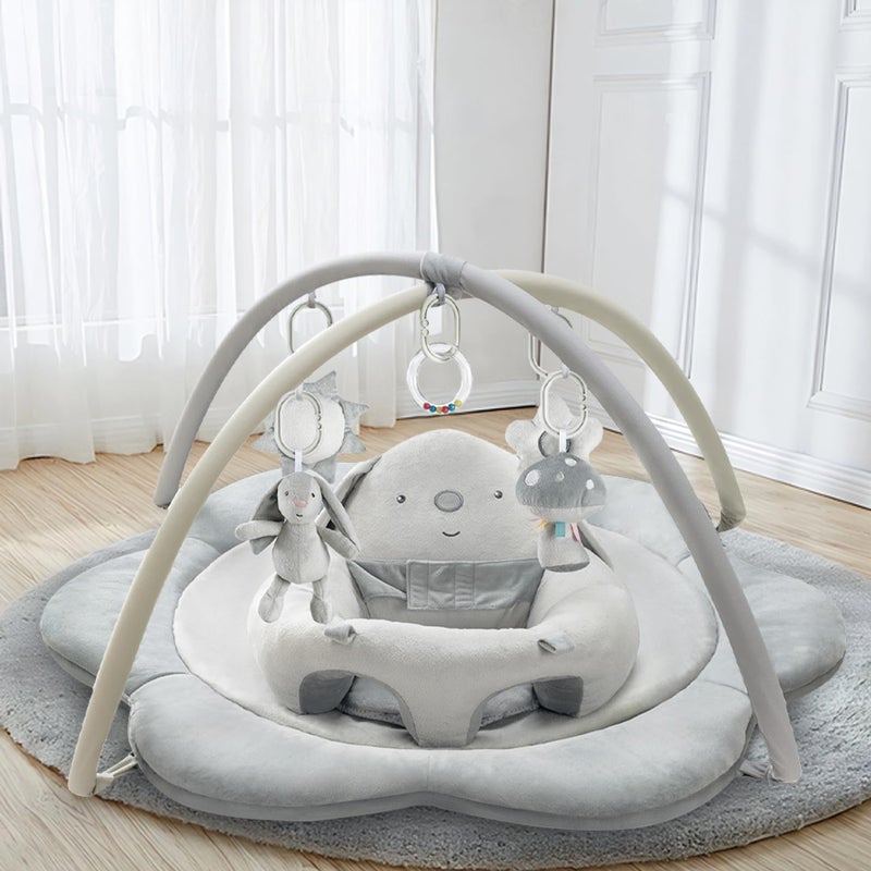 suihuooo 3-in-1 Baby Play Mat, Baby Seats for Infants for Sitting Up, Tummy Time Mat with 5 Detachable Toys, Baby Activity Gym & Playmats for Babies 0-6 6-12 Months, Newborn Baby Shower Gifts - Image 1