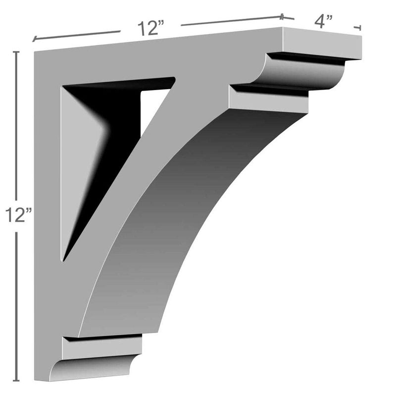 Ekena Millwork BKT04X12X12RI 4-Inch W x 12-Inch D x 12-Inch H Richmond Bracket - Image 2
