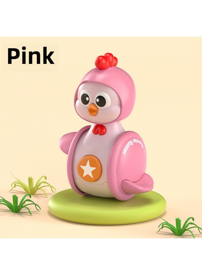 Infant Cartoon Cute Chicken Sliding Educational Early Education Toys Cute Chicken Team Guide Baby Training Crawling-Color:Cute Chicken Tumbler-Green  - Image 2