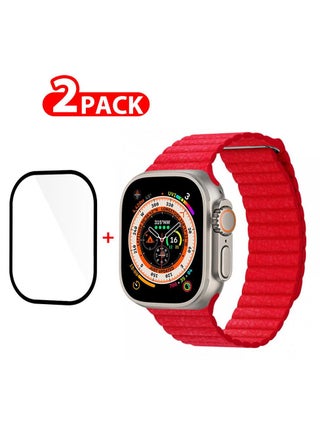 2 Packs For Apple Watch Band 49mm Leather Loop Band Magnetic Watch Strap Wristband and 3D Screen Protector Red - pzsku/Z53E218A3429AD531A3FBZ/45/_/1688558753/0b72e7ed-d229-47f9-aaa7-76cc014aa256