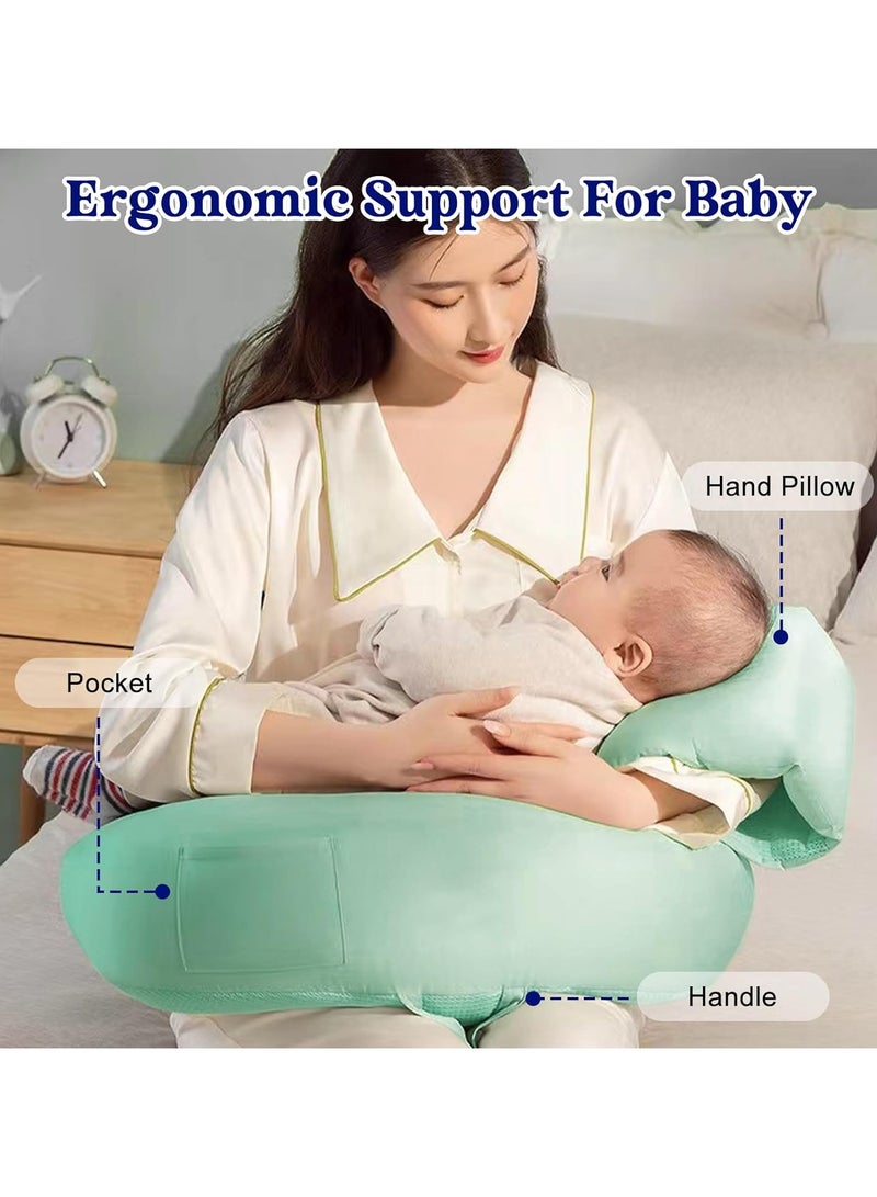 Nursing Pillows for Breastfeeding, Ergonomic Support for Mom and Baby, Breastfeeding Pillows with Adjustable Waist Belt & Detachable Cotton Cover  - Image 3