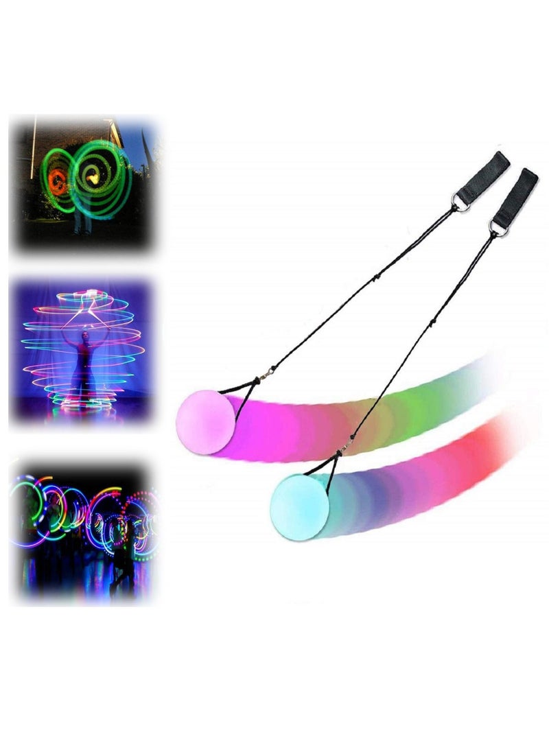 KASTWAVE - LED Poi Ball Swirling Light Rave Toy Color Changing Poi Balls Soft Glow Poi Balls for Beginners and Professionals (Set of 2) - Image 1